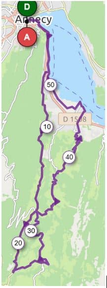 itineraire velo annecy