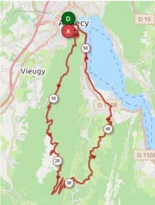 itineraire velo annecy